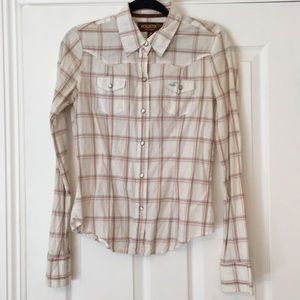 Cream Color Collared Long Sleeve Shirt
